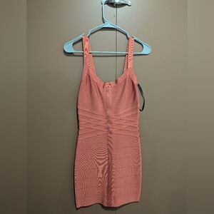Bebe Coral Sleeveless Bodycon Dress, Size Small